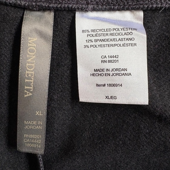 Mondetta Herringbone Straight Leg Pants, Pull On Stretchy Black/Dark Gray XL NWT - Picture 15 of 16